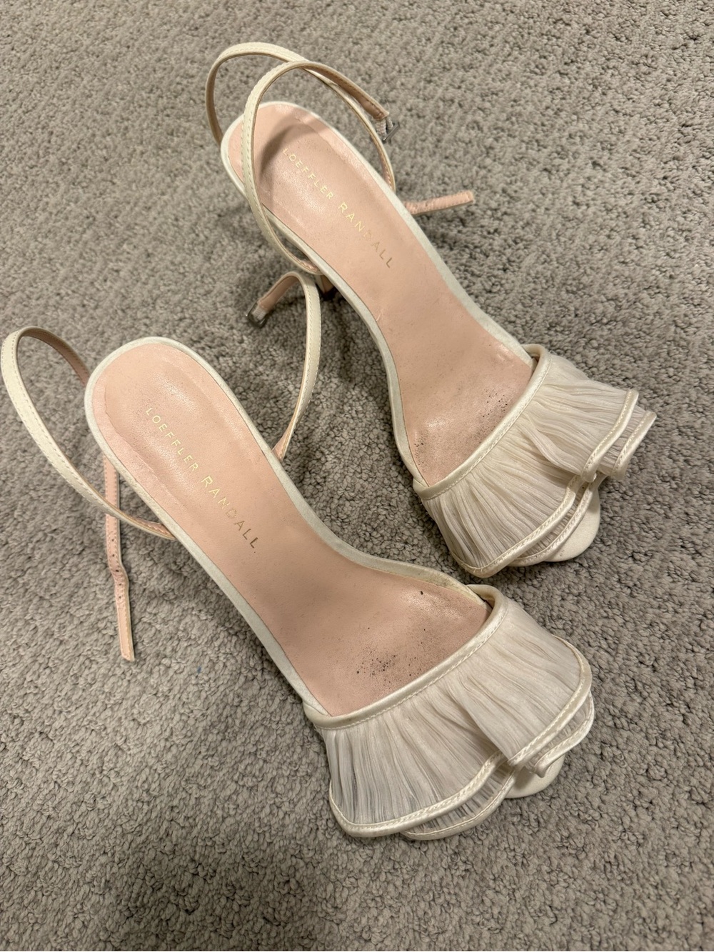 Loeffler Randall Ivory Ruffle Slingback Heels - Picture 2 of 4